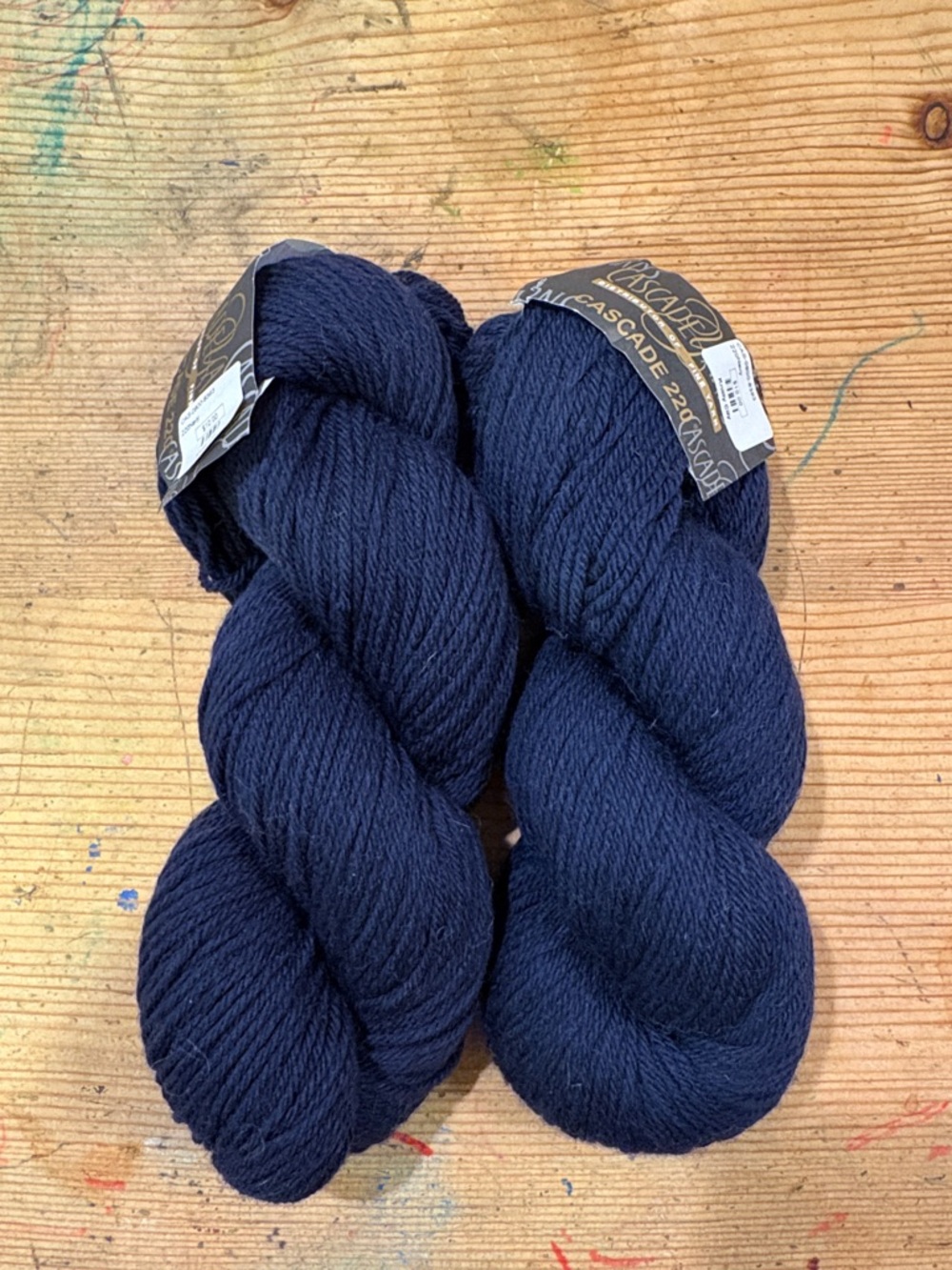 Cascade Yarn 220 Superwash Wool Blend in Navy Blue - 2 Skeins